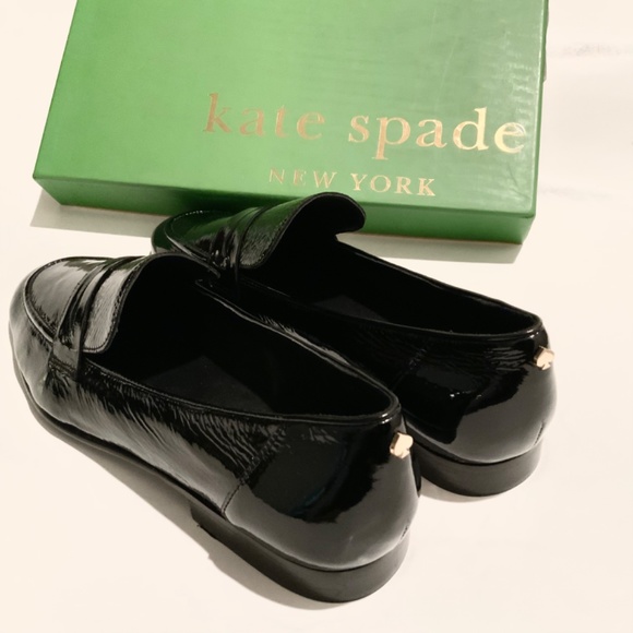 KATE SPADE Genevieve Black Patent Leather Loafers Slip On Flats Casual Shoes 9 - Picture 8 of 10